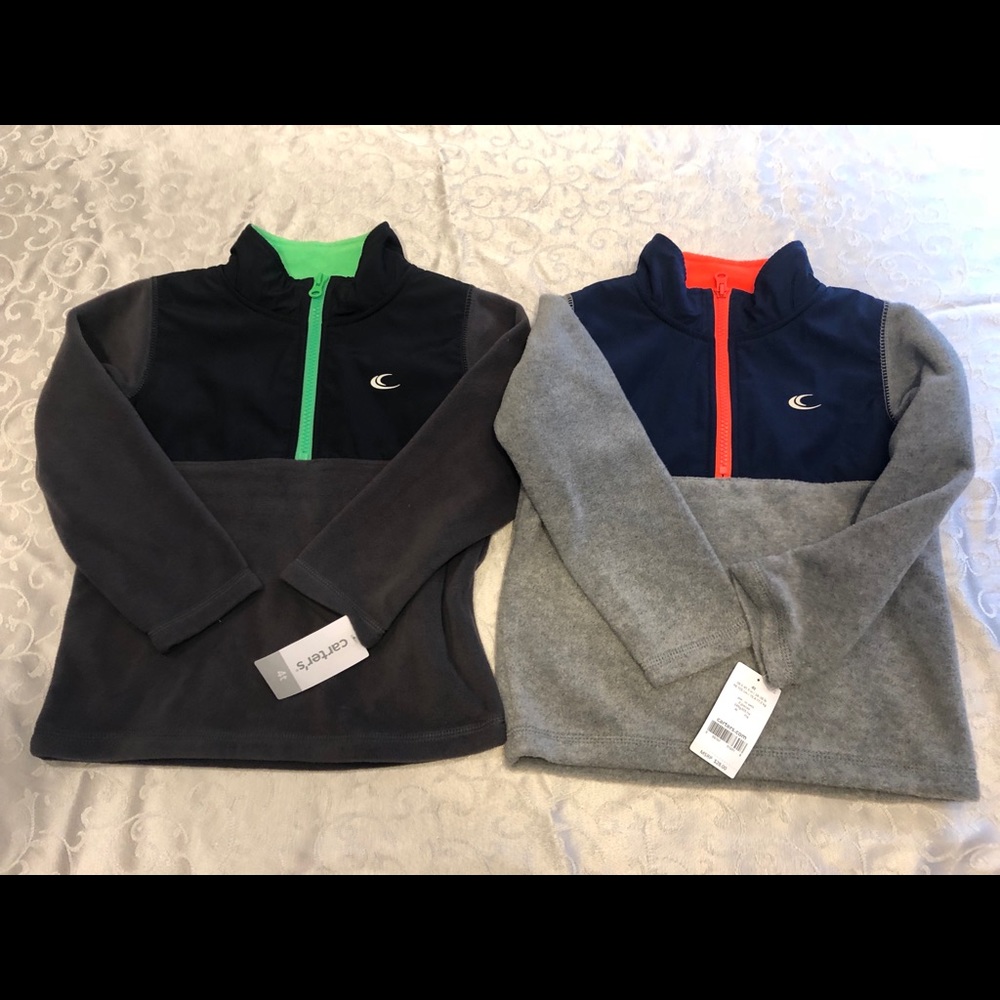 NWT Lot 2 Carters 4T Fleece Sweater Half Zip